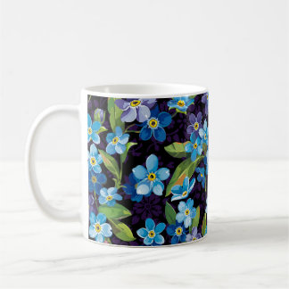 Elegance Forget-Me-Not Floral Pattern Coffee Mug
