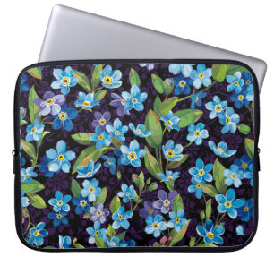 Elegance Forget-Me-Not Floral Pattern Laptop Sleeve