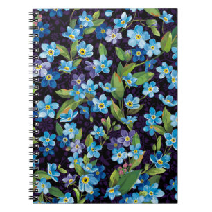 Elegance Forget-Me-Not Floral Pattern Notebook