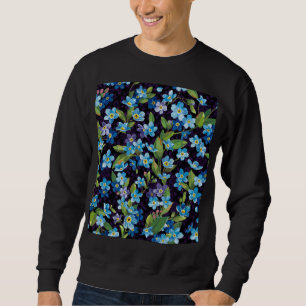 Elegance Forget-Me-Not Floral Pattern Sweatshirt