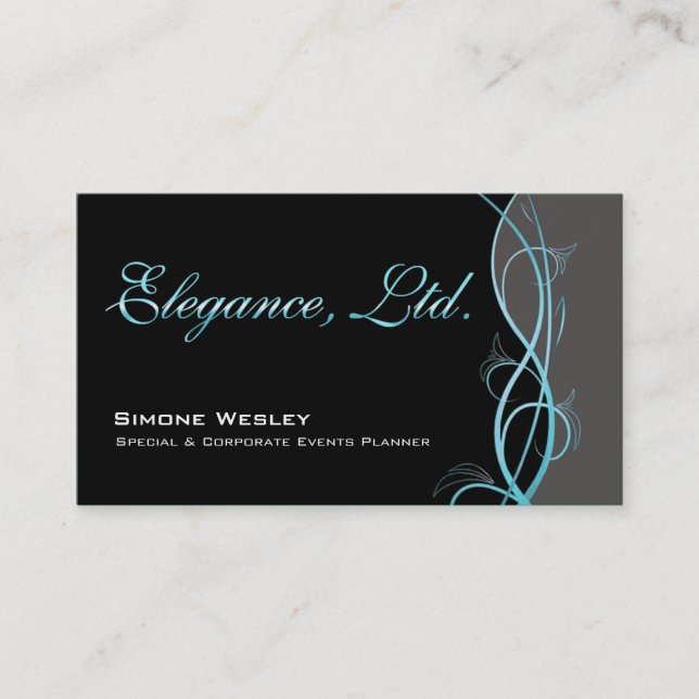 Elegance Gala Events Planner Coordinator Business Card (Front)