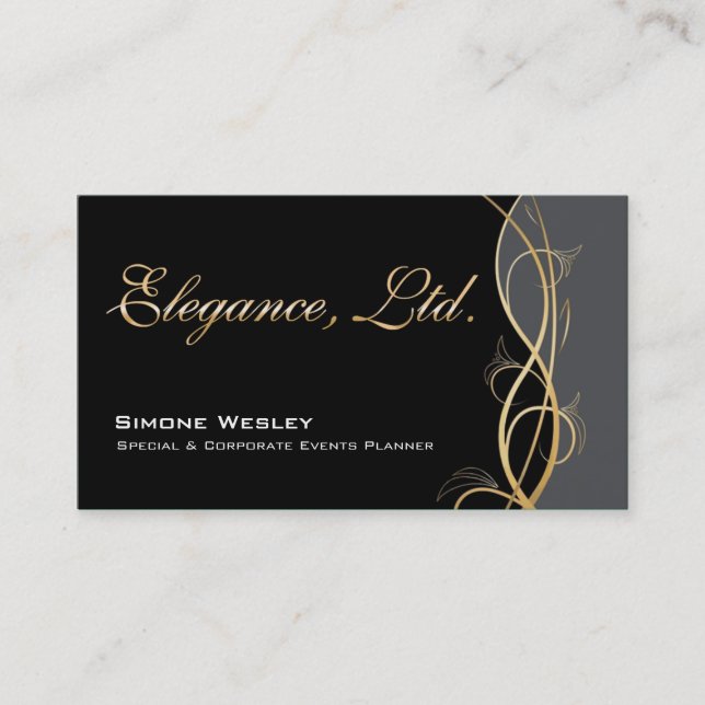 Elegance Gala Events Planner Coordinator Business Card (Front)