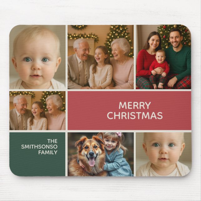 elegance gift for Photos collage merry Christmas Mouse Mat (Front)