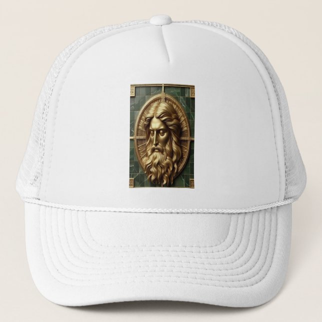 Elegance in Absolution Cross on Marble With Gilded Trucker Hat (Front)