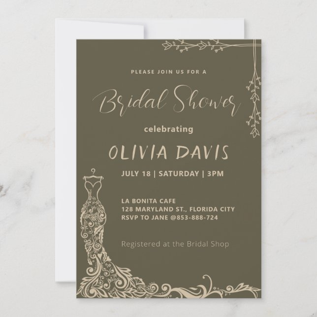 Elegance in Bloom: A Bridal Shower Invitation (Front)