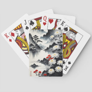 Elegance in Bloom: Floral and Landscape Harmony Playing Cards