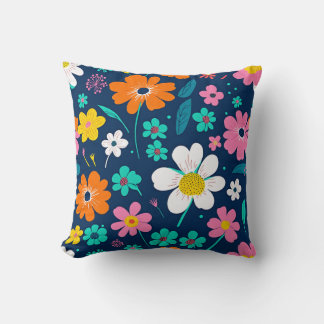Elegance in Bloom - Vibrant Floral Cushion