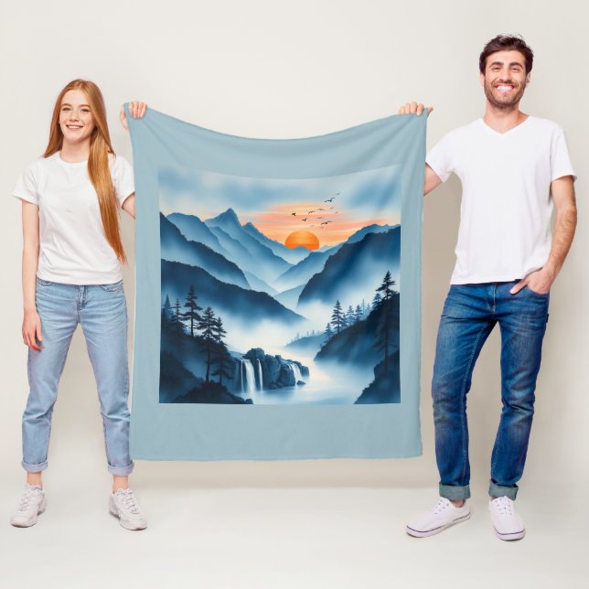 Elegance in Blue Fleece Blanket (In Situ)