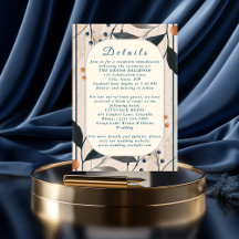 Elegance in Blue & Gold Modern Enclosure Card