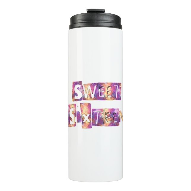 Elegance in Every Sip: Beautiful Sweet Sixteen  Thermal Tumbler (Front)