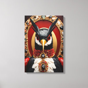 Elegance in Flight: Anthropomorphic Hummingbird Po Canvas Print