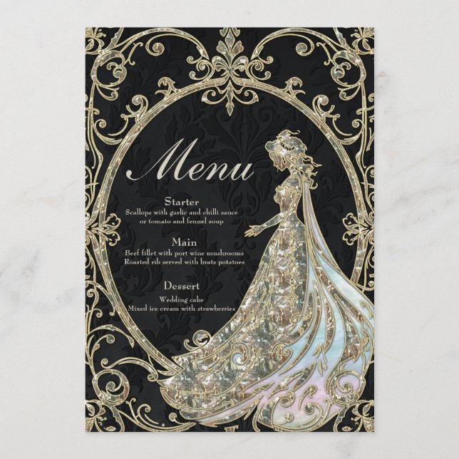 Elegance in gold and black.  menu (Front)