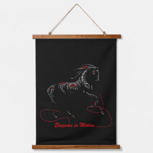 Elegance in Motion Horse Typography Art T-Shirt Hanging Tapestry