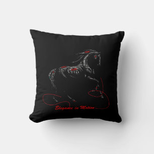 Elegance in Motion Horse Typography Cushion