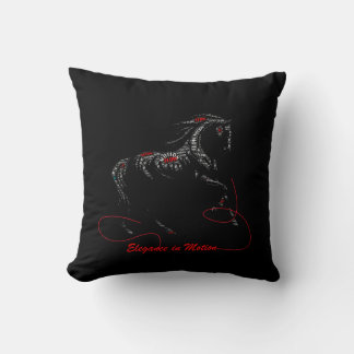 Elegance in Motion Horse Typography Cushion
