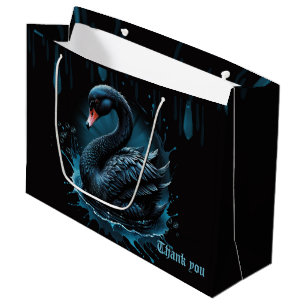 Elegance in motion, the black swan, large gift bag