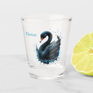Elegance in motion, the black swan, shot glass