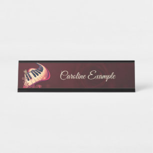 Elegance in motion, the curved piano.  desk name plate