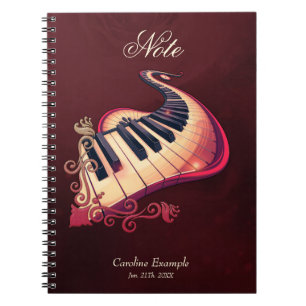 Elegance in motion, the curved piano. notebook