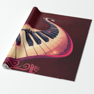 Elegance in motion, the curved piano wrapping paper