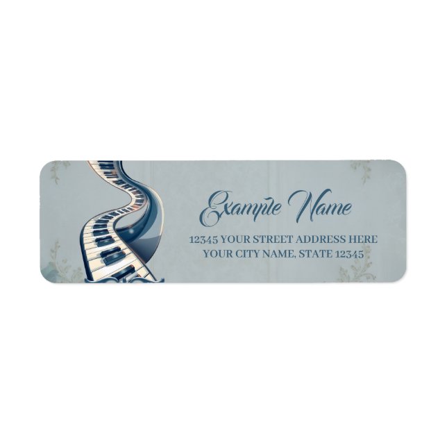 Elegance in piano keys and blossoms. (Front)
