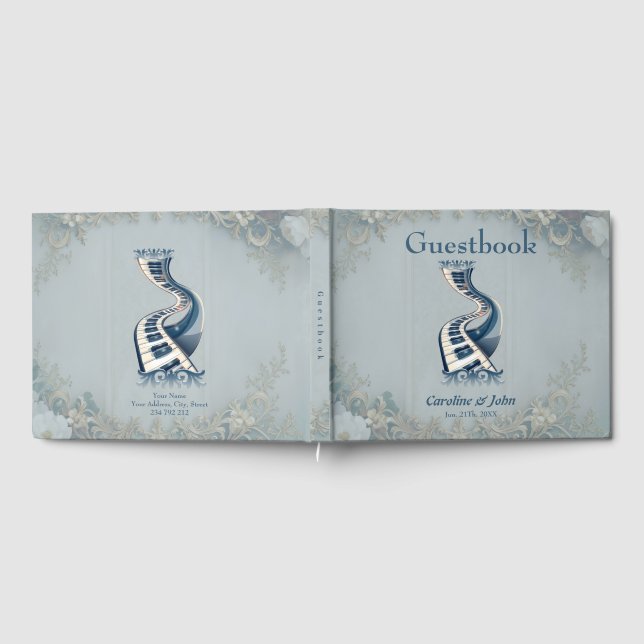 Elegance in piano keys and blossoms.  guest book (Full)