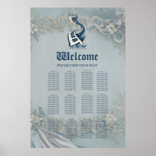 Elegance in piano keys and blossoms.  poster