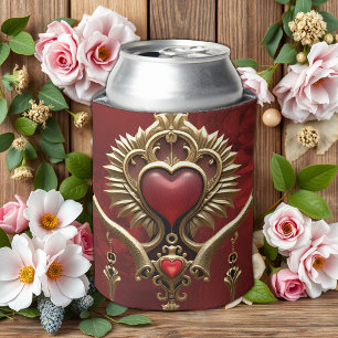 Elegance in red lustre with an ornate heart.  can cooler