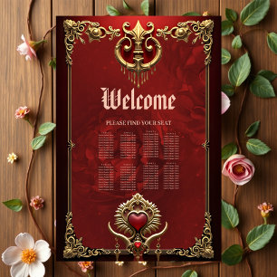 Elegance in red lustre with an ornate heart.  poster