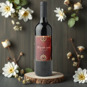 Elegance in red lustre with an ornate heart. wine label