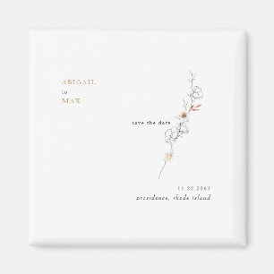 Elegance in Simplicity Caramel Wedding Save Date Magnet