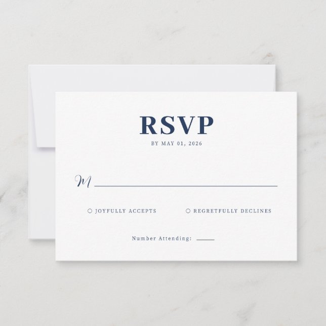 Elegance in Simplicity RSVP Card (Front)