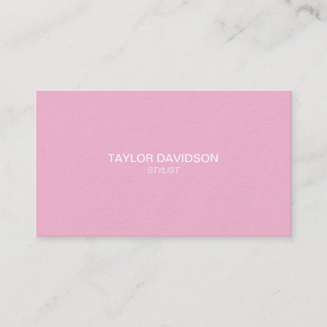 Elegance in Style: Pink, Black & White Business Ca Card (Front)