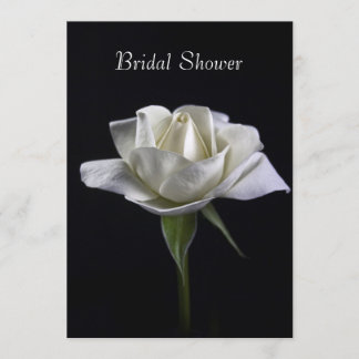 Elegance in White Bridal Shower Invitation