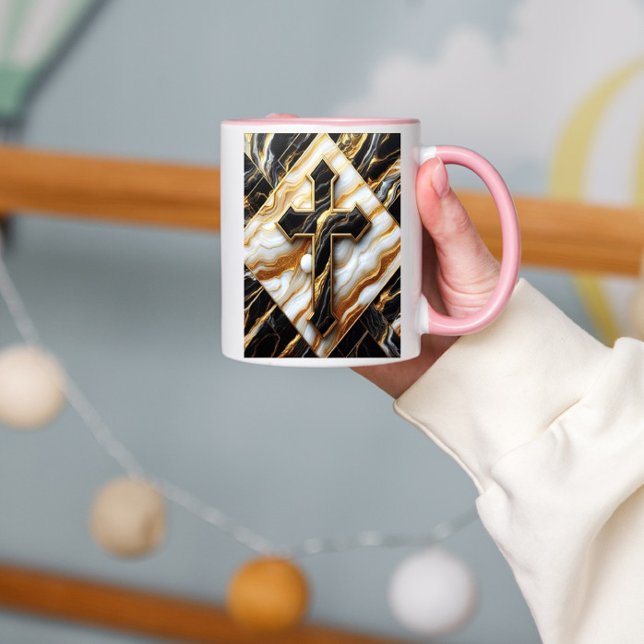 Elegance Monochrome Ceramic pattern Gilded Touches Mug (Creator Uploaded)
