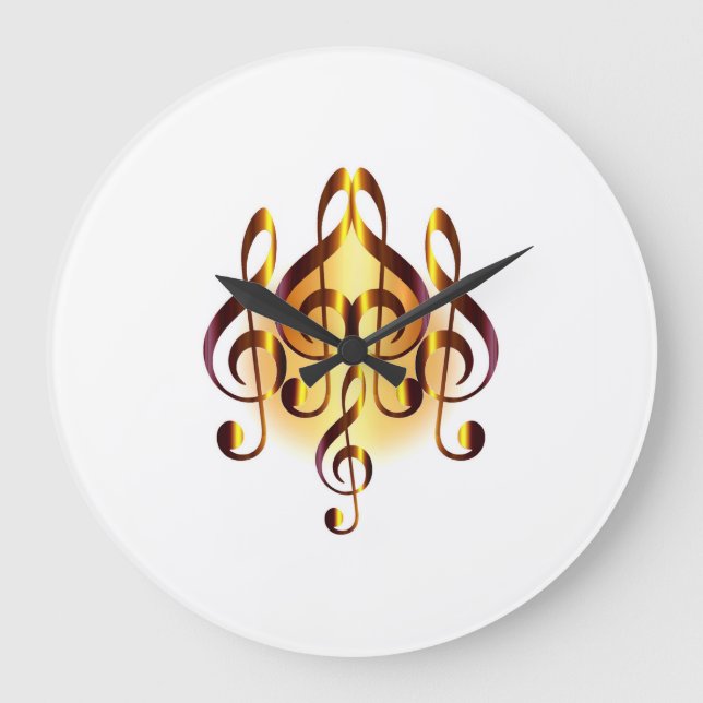 Elegance Musical Heart Design Large Clock (Front)