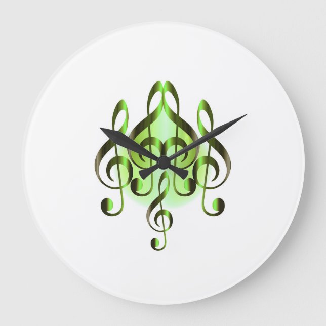 Elegance Musical Heart Design Large Clock (Front)