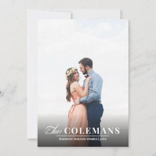 Elegance   Nautical Blue   Holiday vertical photo Card