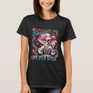 Elegance Never Dies Pink Skull T-Shirt