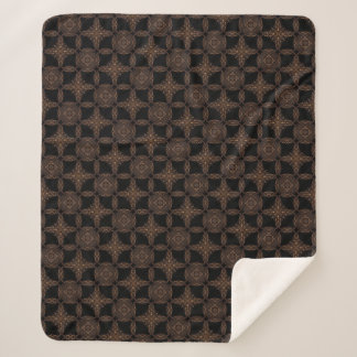 Elegance Noir Brown & Black Pattern Sherpa Blanket