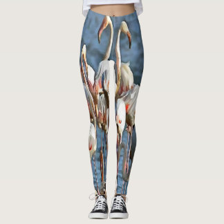 Elegance Of Artistic Pink Flamingos Leggings