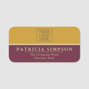 Elegance Of Ruby Red And Warmth of Mustard Yellow Name Tag