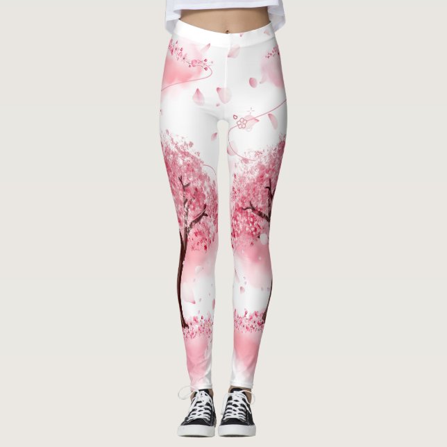 Elegance of Sakura Breeze Leggings (Front)
