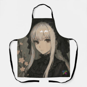 Elegance of the Midnight Blossom Maiden Apron