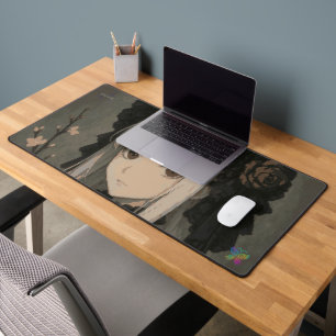 Elegance of the Midnight Blossom Maiden Desk Mat