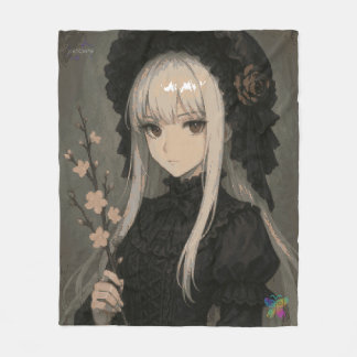 Elegance of the Midnight Blossom Maiden Standard Fleece Blanket