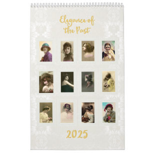 Elegance of the Past vintage portrait postcards Calendar