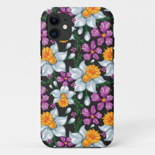 Elegance pattern with narcissus flowers 2 iPhone 11 case
