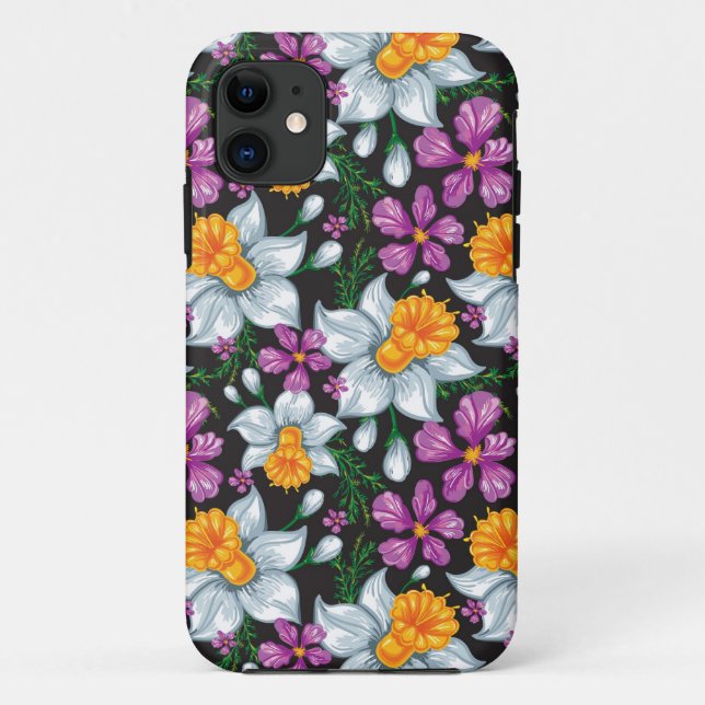 Elegance pattern with narcissus flowers 2 Case-Mate iPhone case (Back)