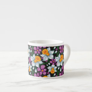 Elegance pattern with narcissus flowers 2 espresso cup